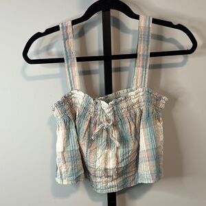 American Eagle Outfitters Plaid Crop Tank Top Size XS New NWT